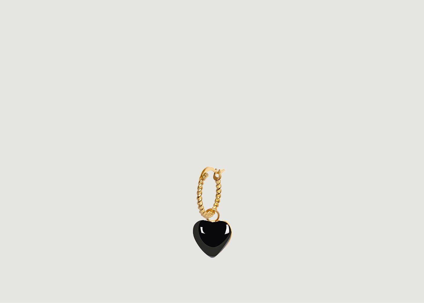 l'exception Boucle d'Oreille Or Corde Coeur Noir Or Wilhelmina Garcia