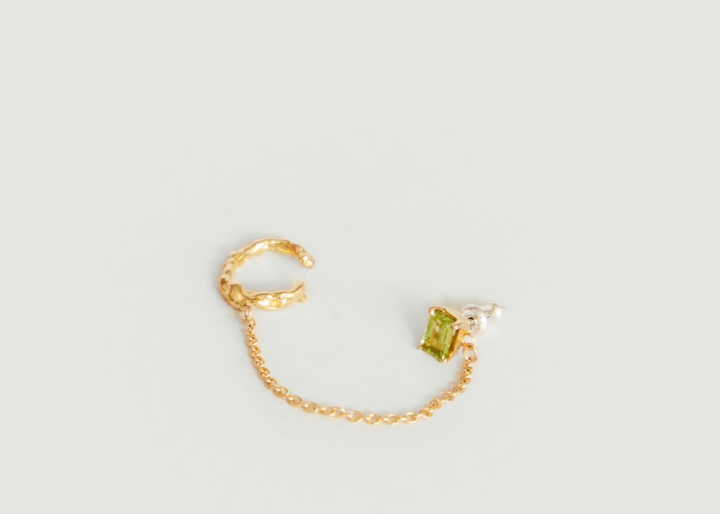 L'exception Boucle D'oreille Puce Et Earcuff Unitaire Roca Gem Peridot Or FARIS