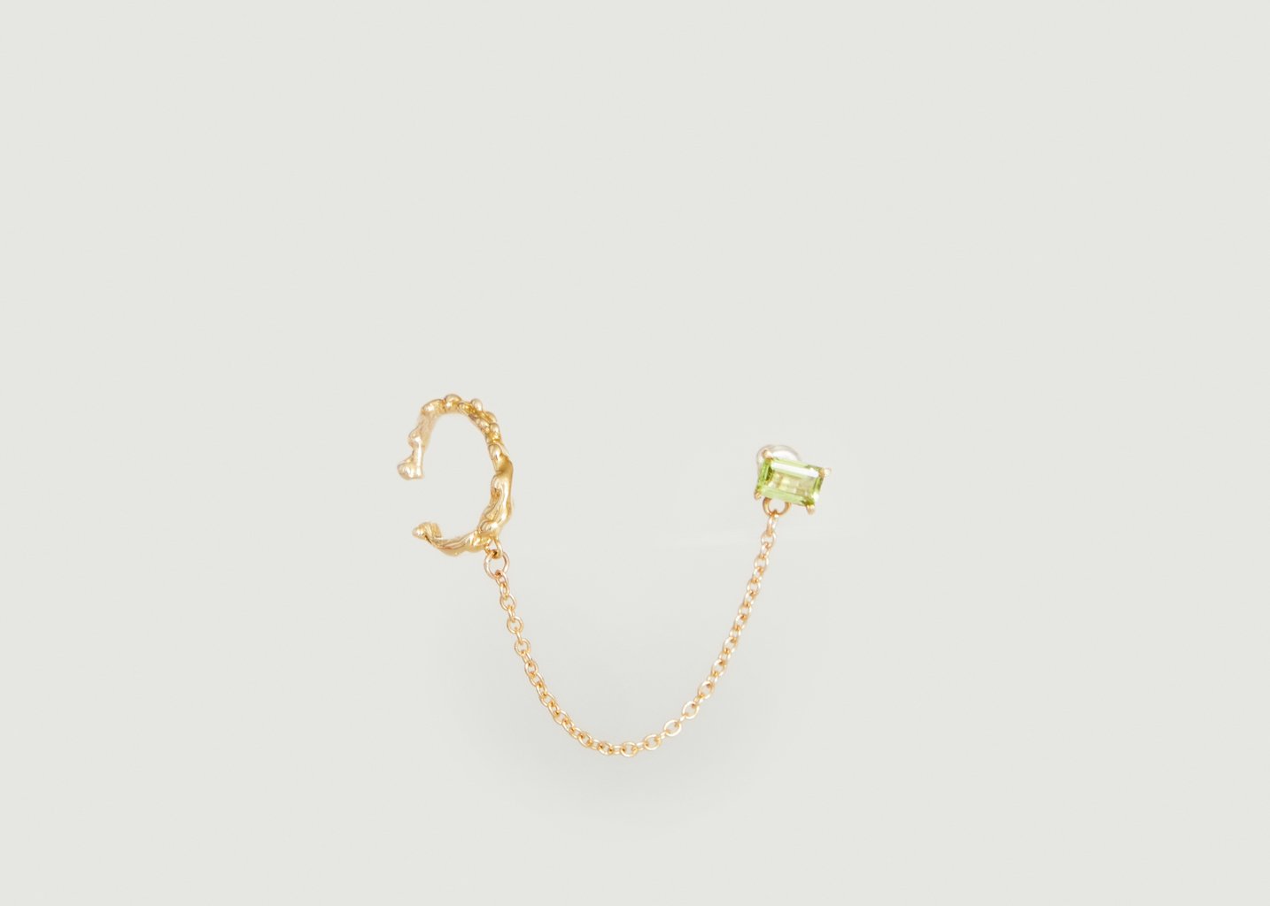 L'exception Boucle D'oreille Puce Et Earcuff Unitaire Roca Gem Peridot Or FARIS