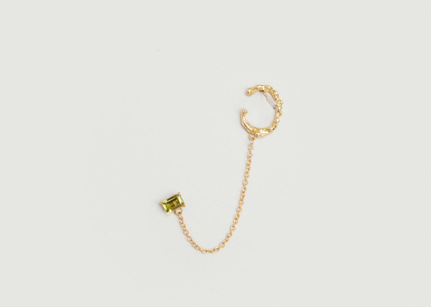 l'exception Boucle d'oreille puce et earcuff unitaire Roca Gem Peridot Or FARIS
