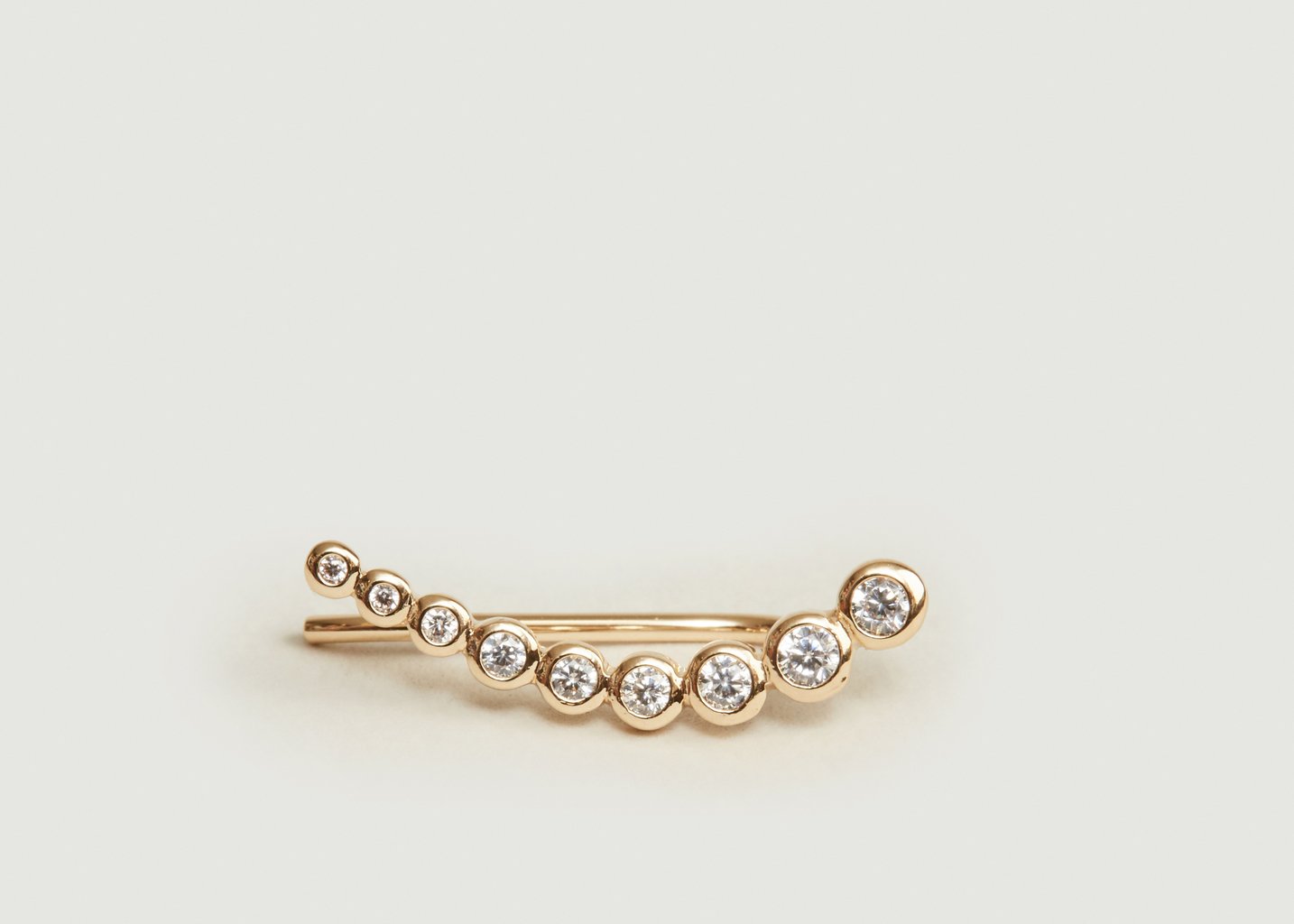 L'exception Boucle D'oreille Zircons Dégressifs Droit Or Nouvel Amour
