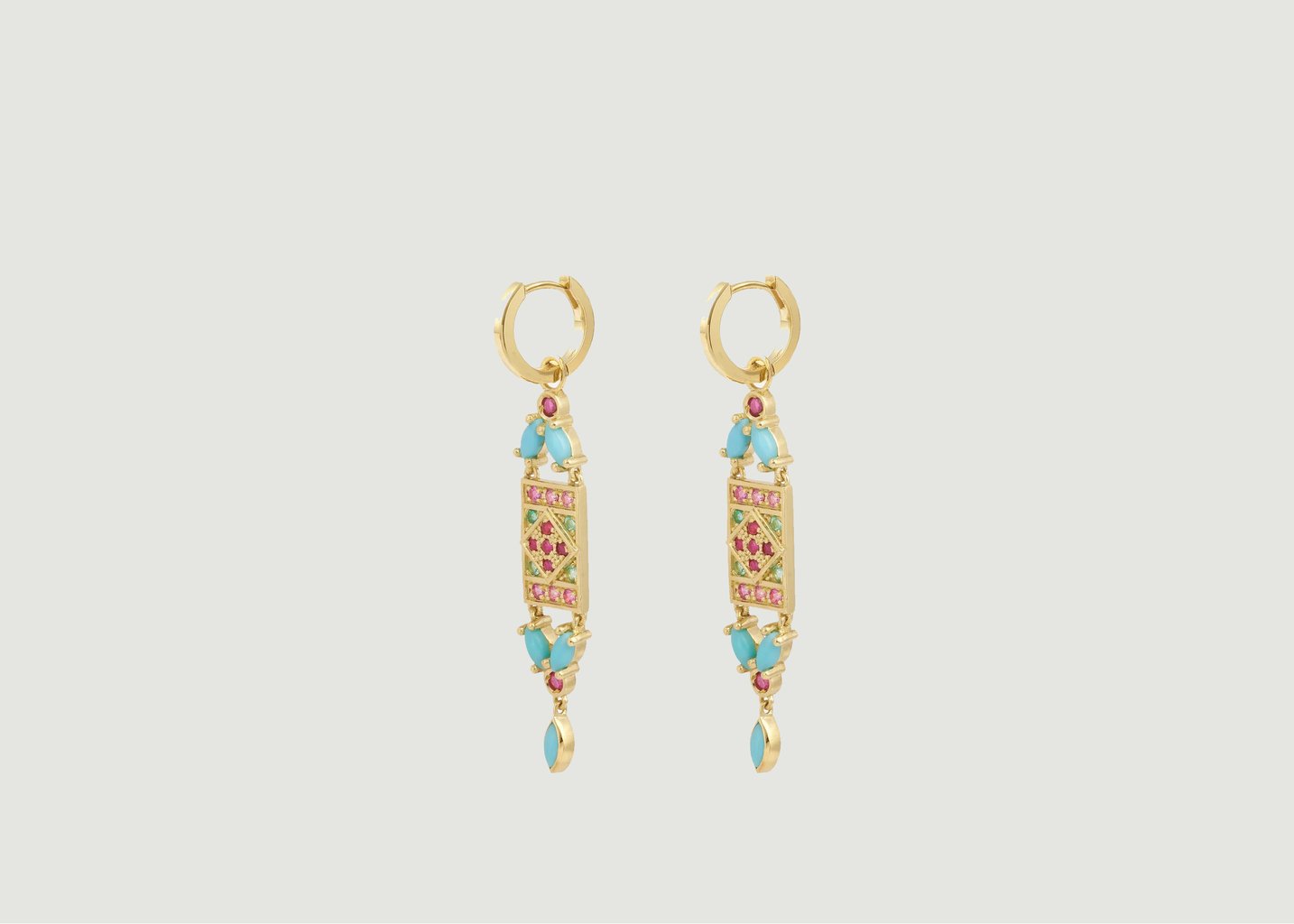 L'exception Boucles D'oreilles Ava 1 Turquoise Or Sophie D'Agon