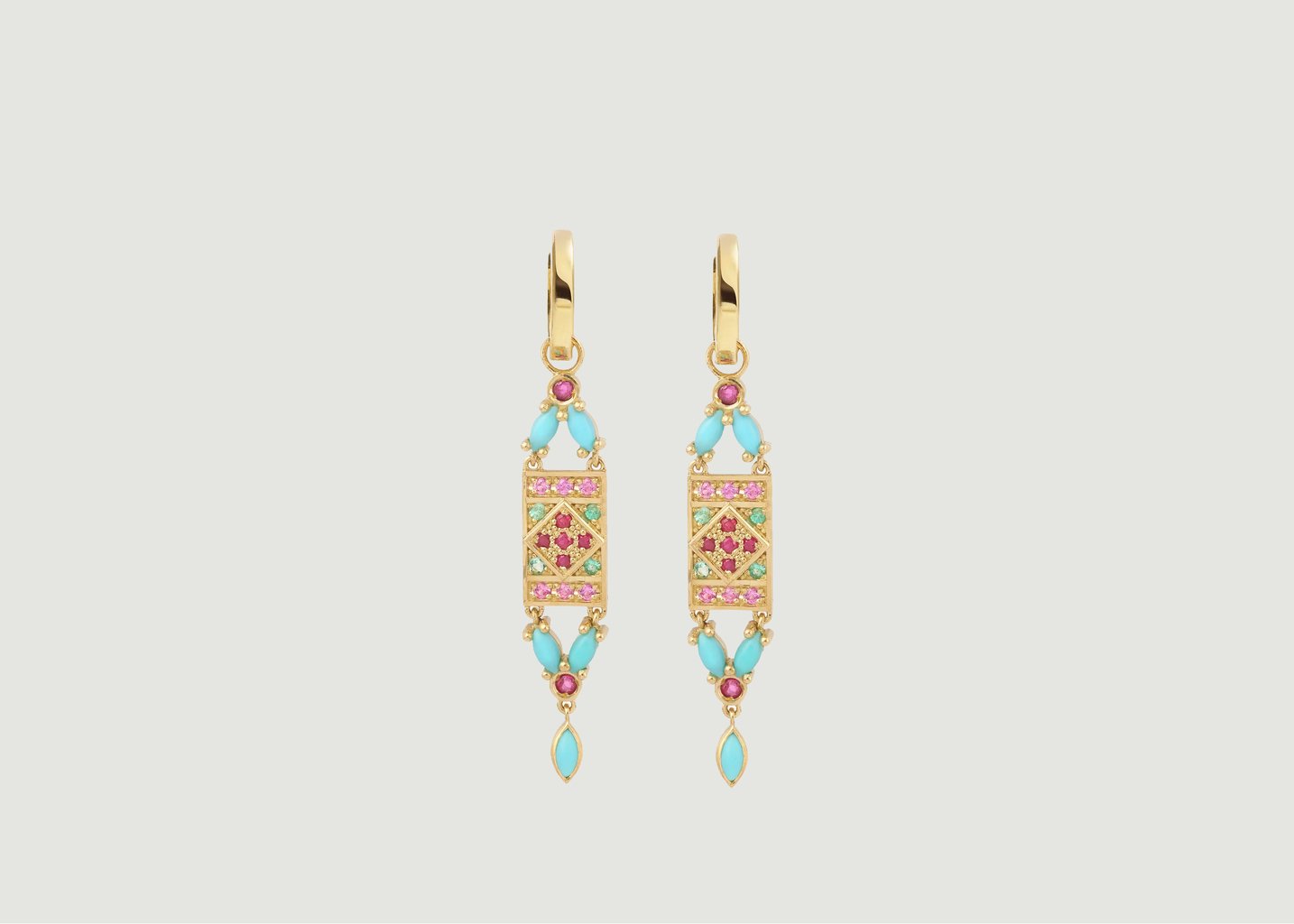 l'exception Boucles d'oreilles Ava 1 Turquoise Or Sophie d'Agon