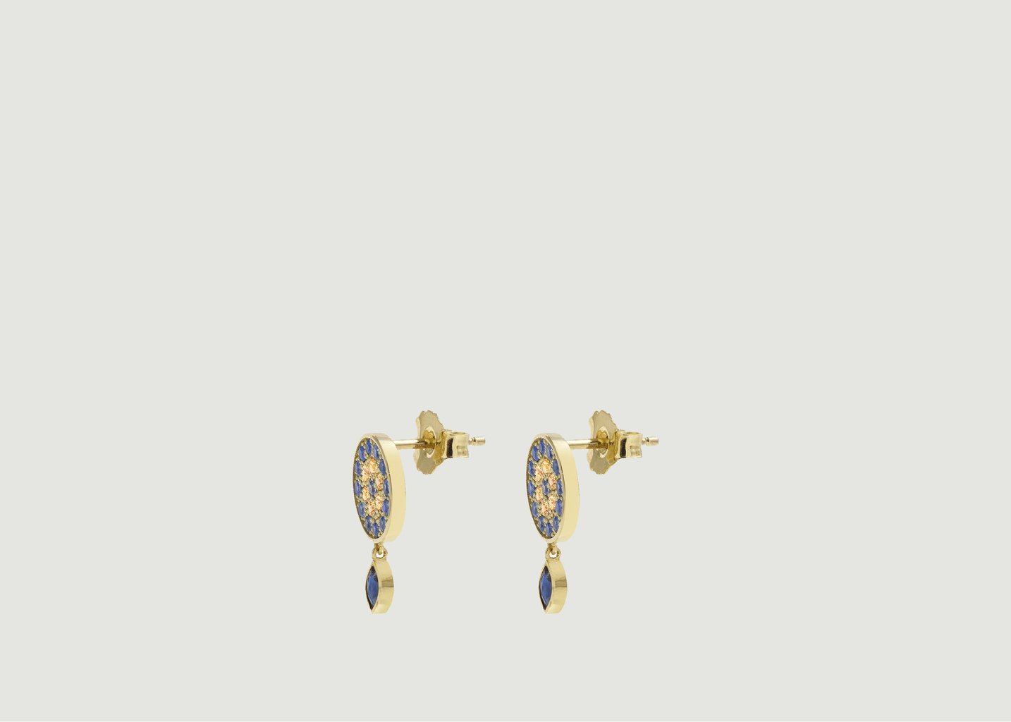 L'exception Boucles D’oreilles Babystone 1 Bleues Or Sophie D'Agon