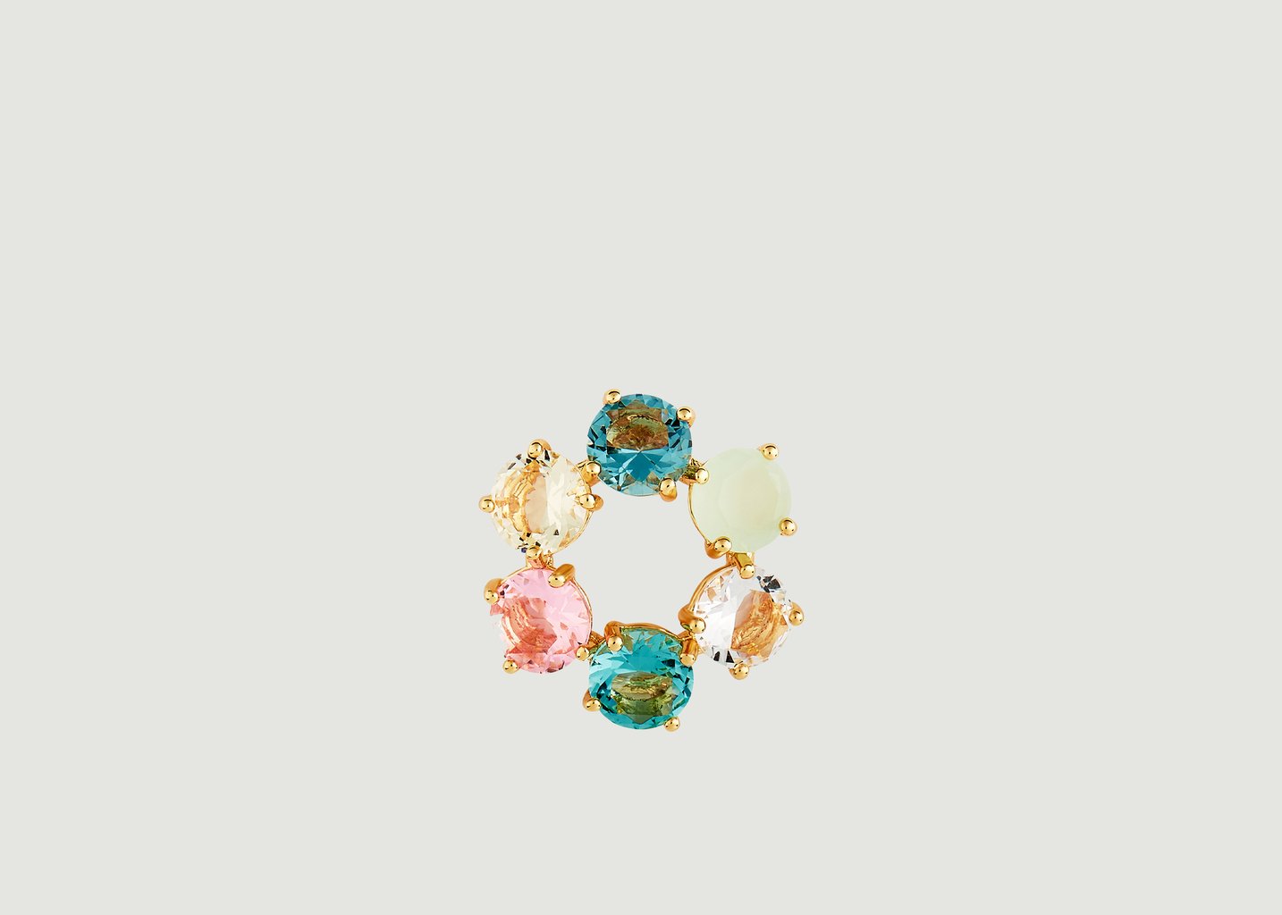 L'exception Boucles D'oreilles Créoles La Diamantine Cercle Multicolore Les Néréides