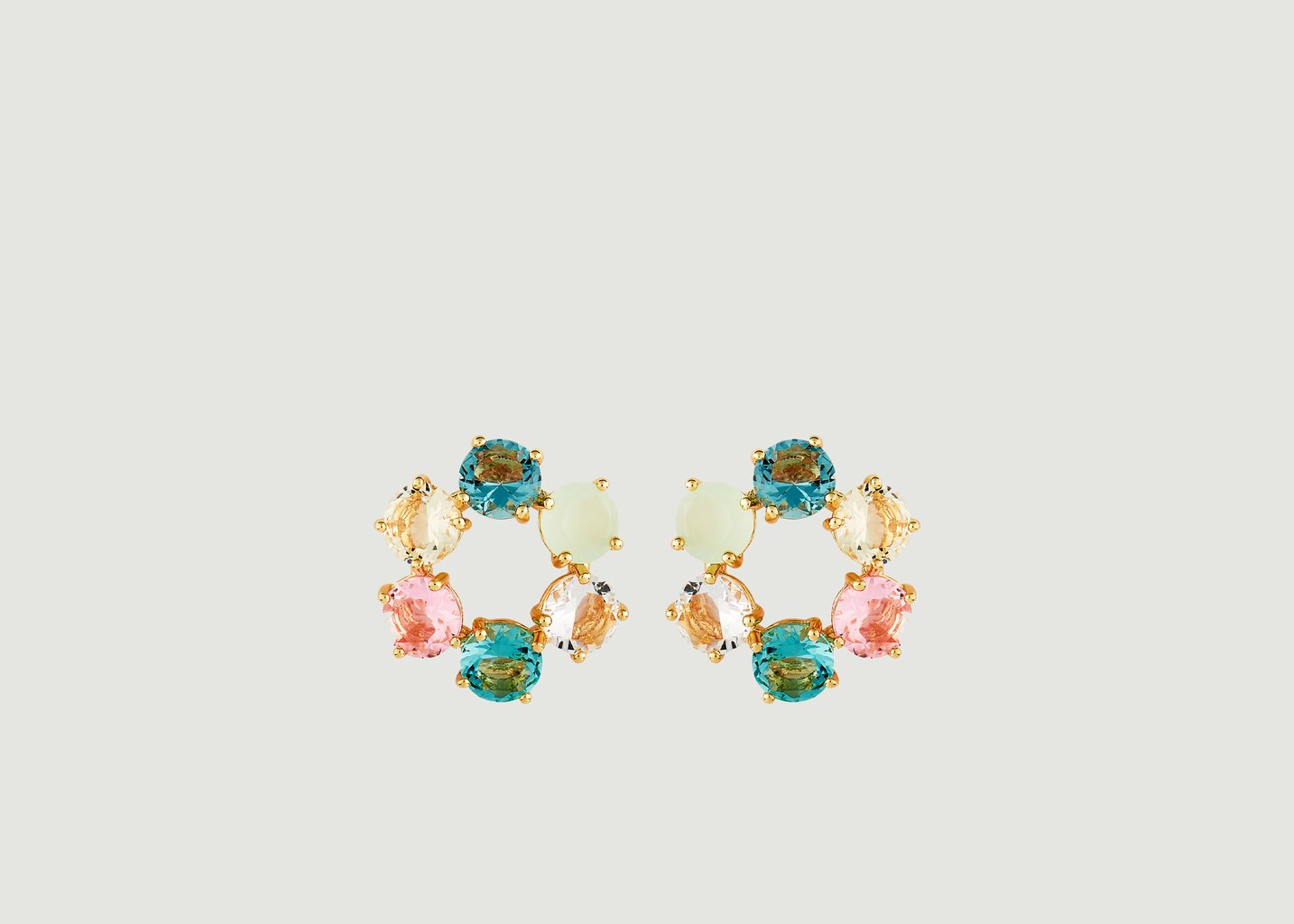 l'exception Boucles d'oreilles créoles La Diamantine Cercle Multicolore Les Néréides