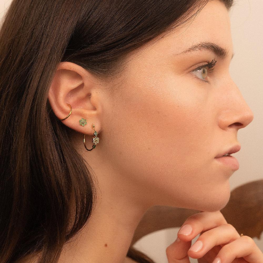 L'exception Boucles D'Oreilles Miniflower 3 Brume Or Sophie D'Agon