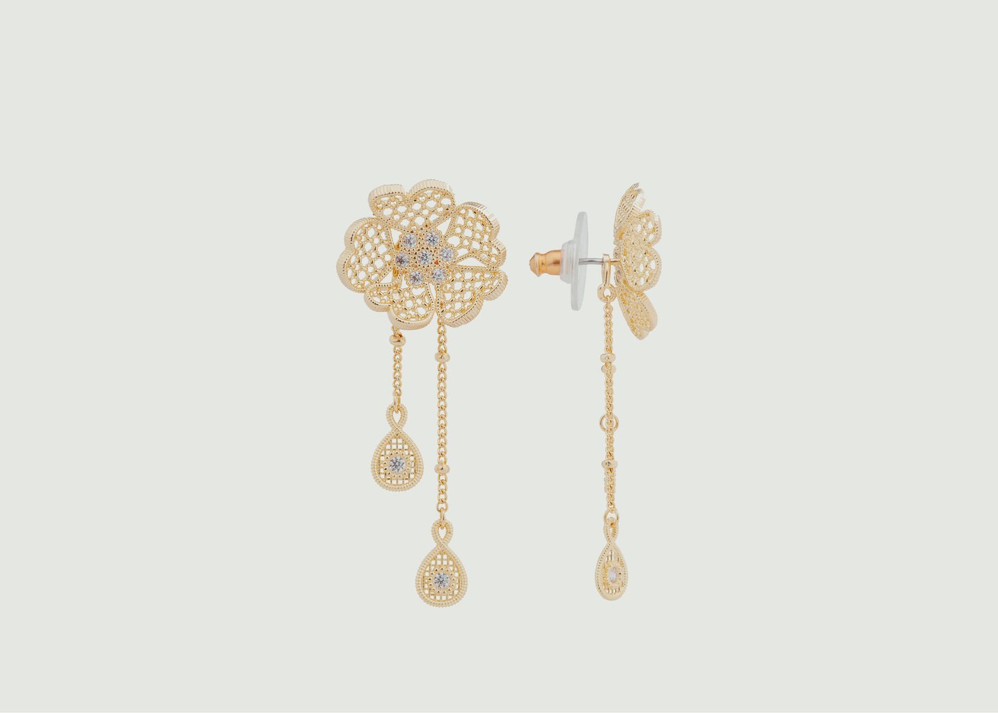 L'exception Boucles D'oreilles Pendantes Fil D'Or Or Les Néréides