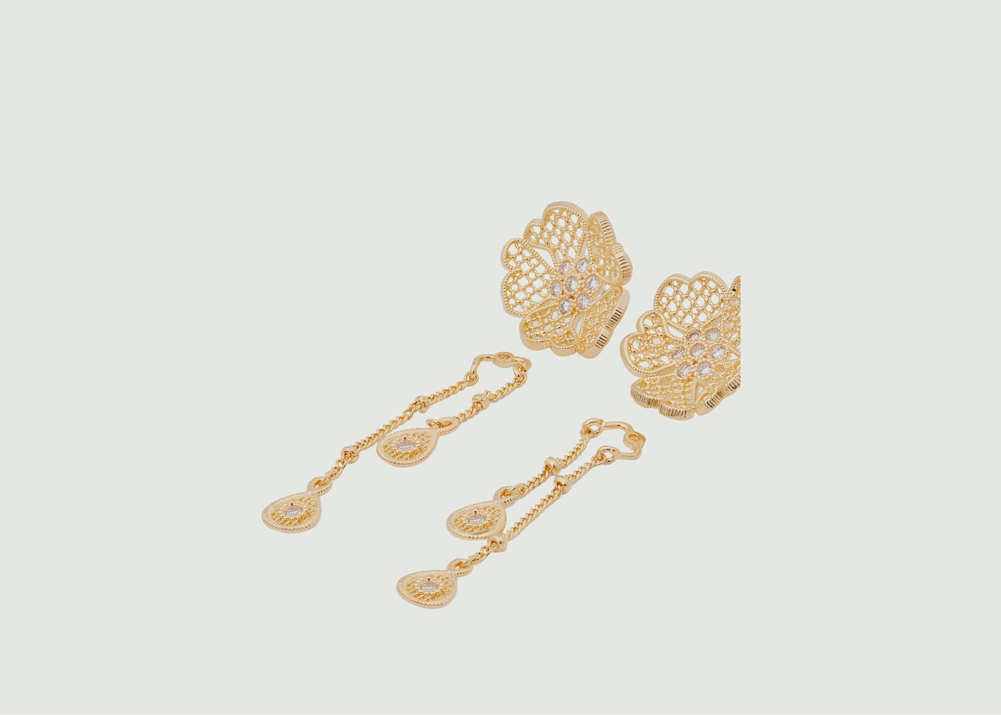 L'exception Boucles D'oreilles Pendantes Fil D'Or Or Les Néréides