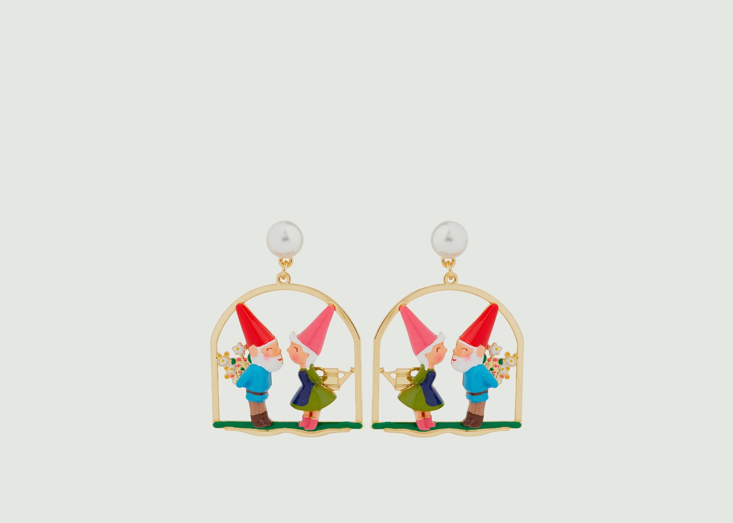 l'exception Boucles d'oreilles pendantes nains de jardin Champimignon Multicolore N2