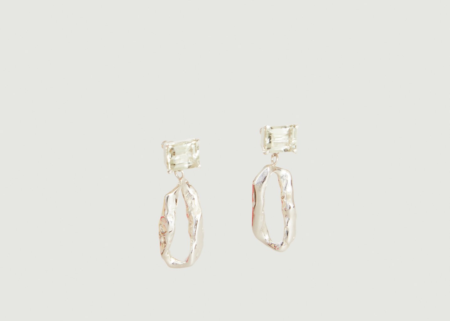 L'exception Boucles D'oreilles Pendantes Terra Gem Amethyst Argent FARIS