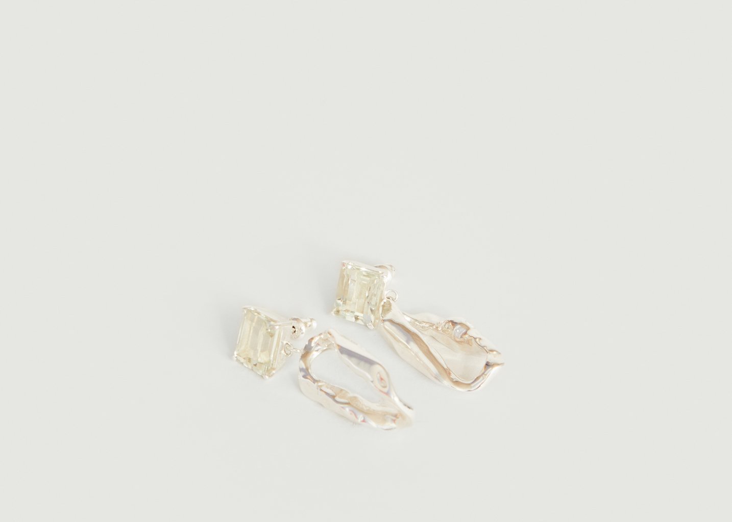 L'exception Boucles D'oreilles Pendantes Terra Gem Amethyst Argent FARIS