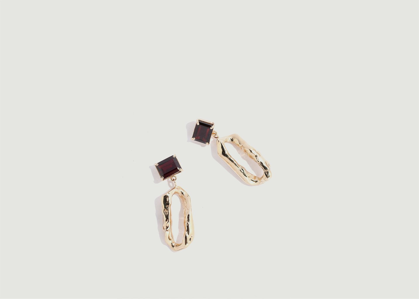 L'exception Boucles D'oreilles Pendantes Terra Gem Garnet Or FARIS