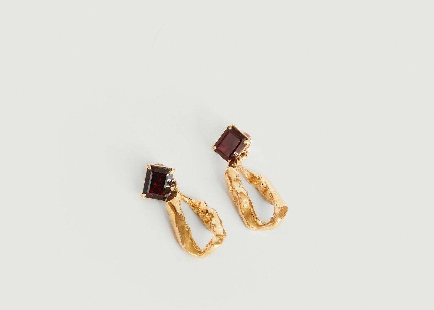 L'exception Boucles D'oreilles Pendantes Terra Gem Garnet Or FARIS