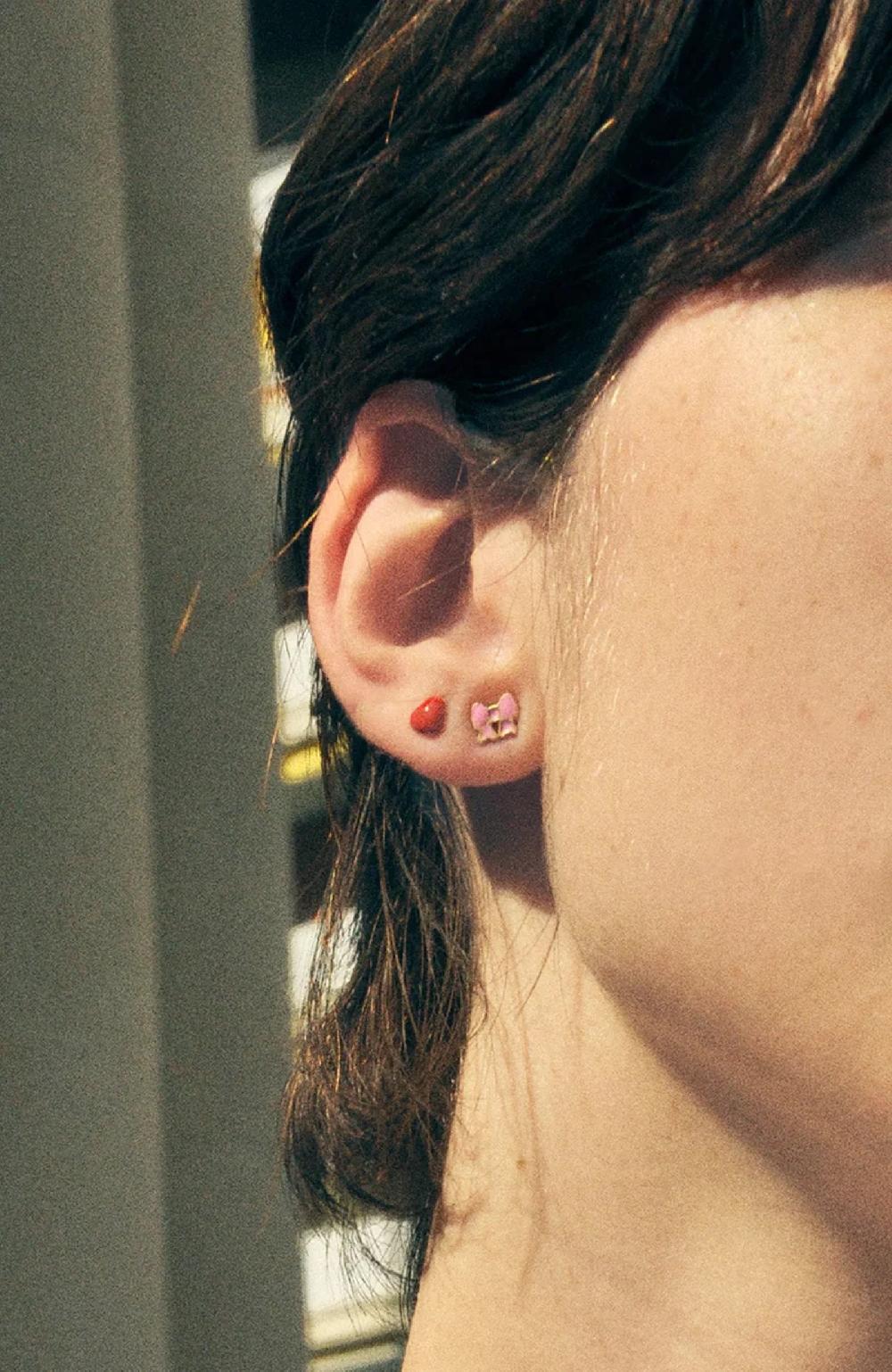 L'exception Boucles D'oreilles Stud Tiny Heart Or Wilhelmina Garcia