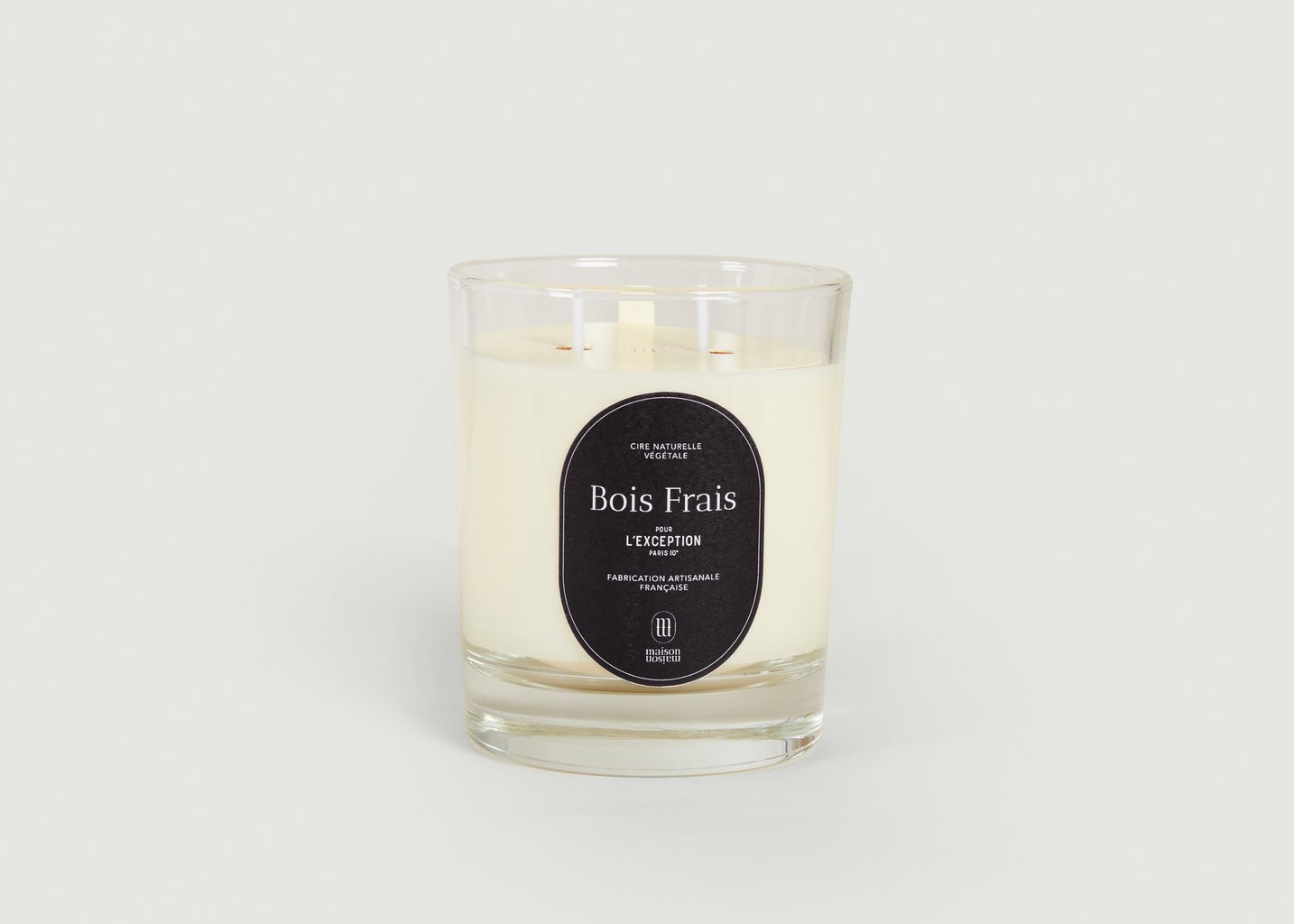 l'exception Bougie Bois Frais 220g 2 mèches de la collaboration MaisonMaison Paris x L'Exception Paris Blanc L'Exception Paris