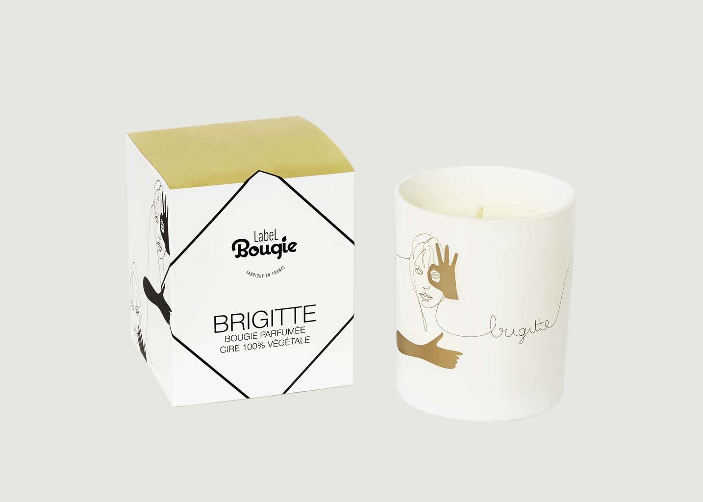 l'exception Bougie Les Amusées Brigitte 180gr Blanc Label Bougie