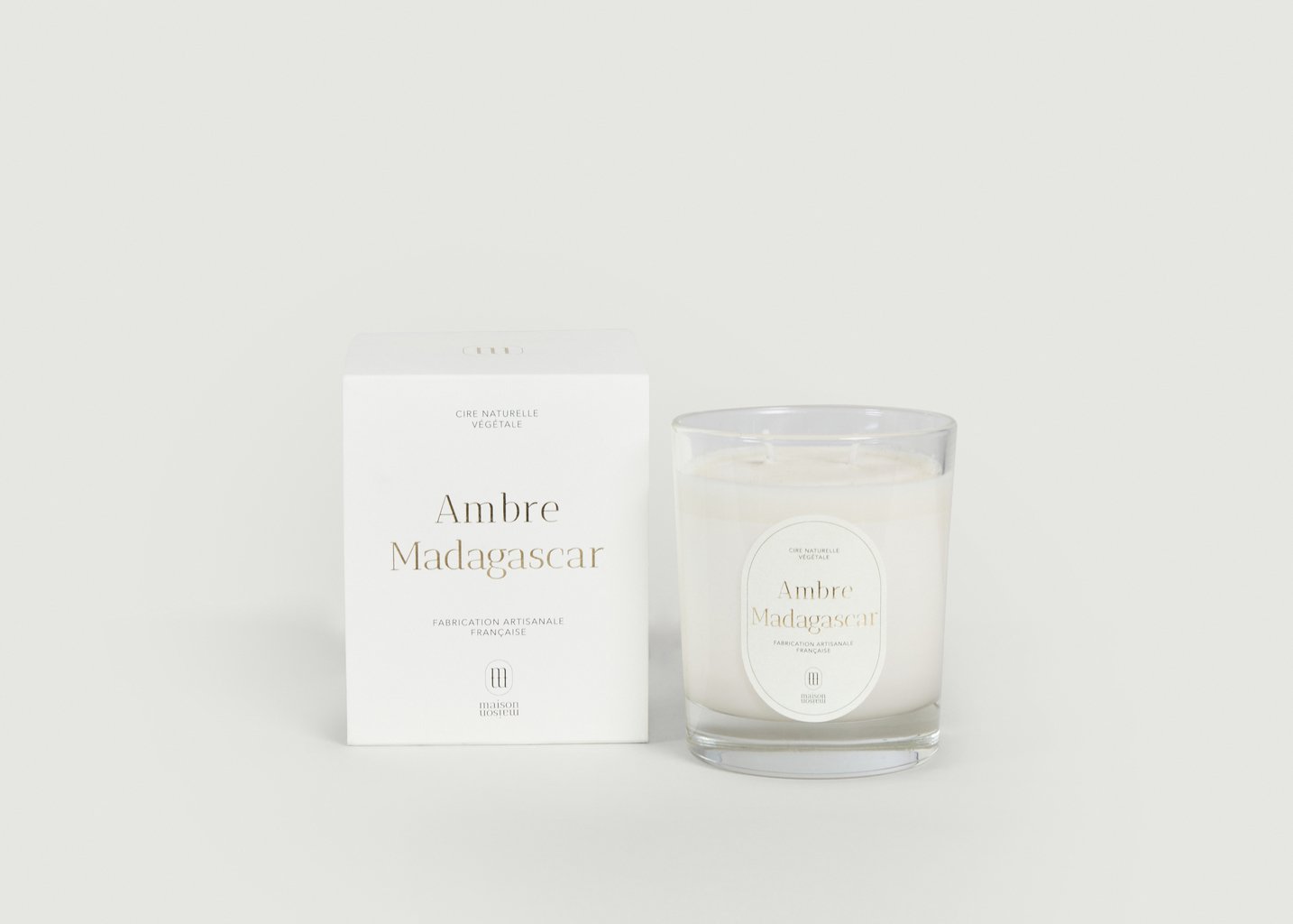 L'exception Bougie Parfumée Ambre Madagascar 220g Blanc Maison Maison Paris