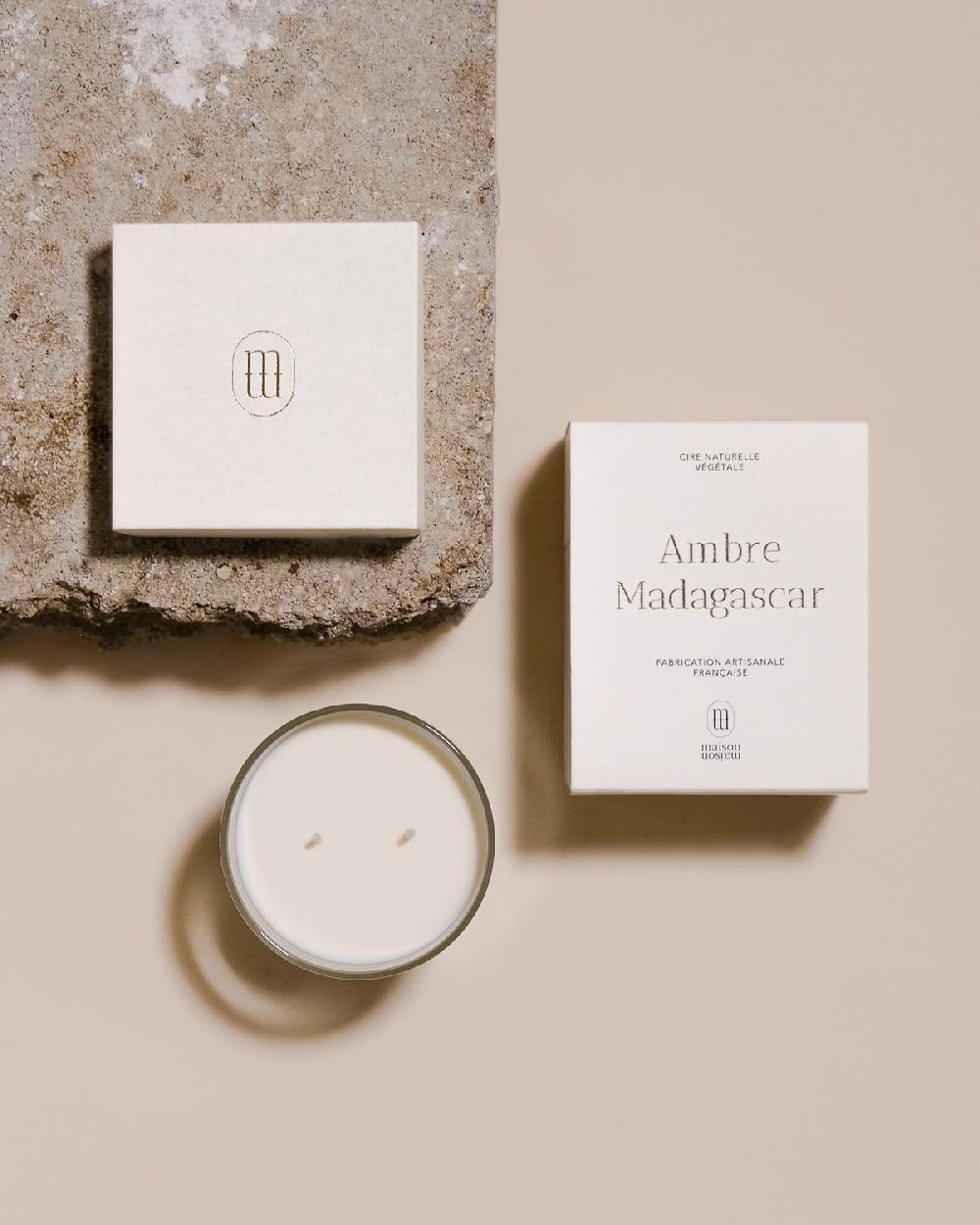 L'exception Bougie Parfumée Ambre Madagascar 220g Blanc Maison Maison Paris