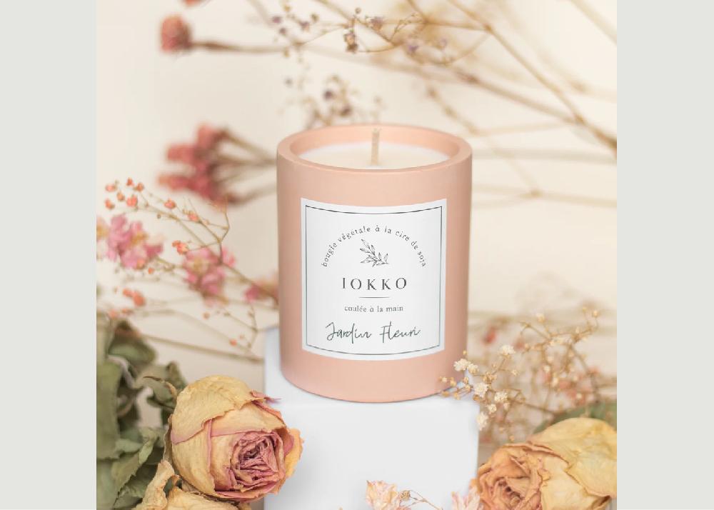 l'exception Bougie Signature Jardin Fleuri Pêche Iokko