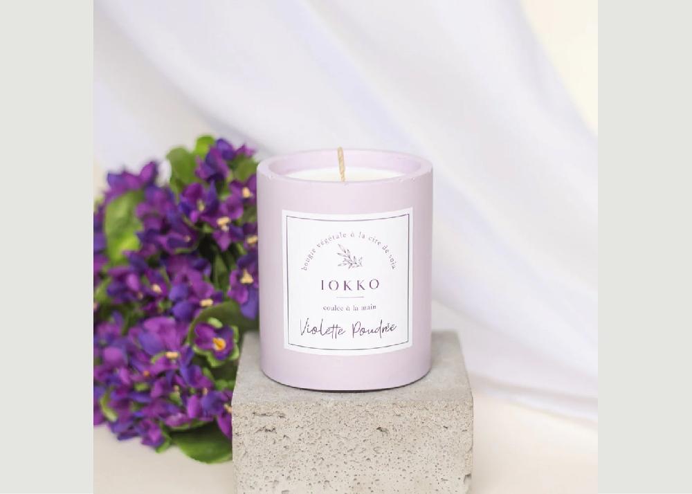 l'exception Bougie Signature Violette Poudrée Lavande Iokko