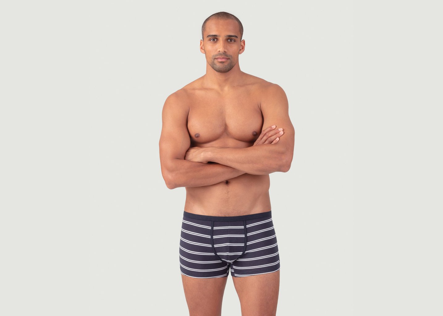 L'exception Boxer Avec Doubles Rayures Bleu Marine Ron Dorff