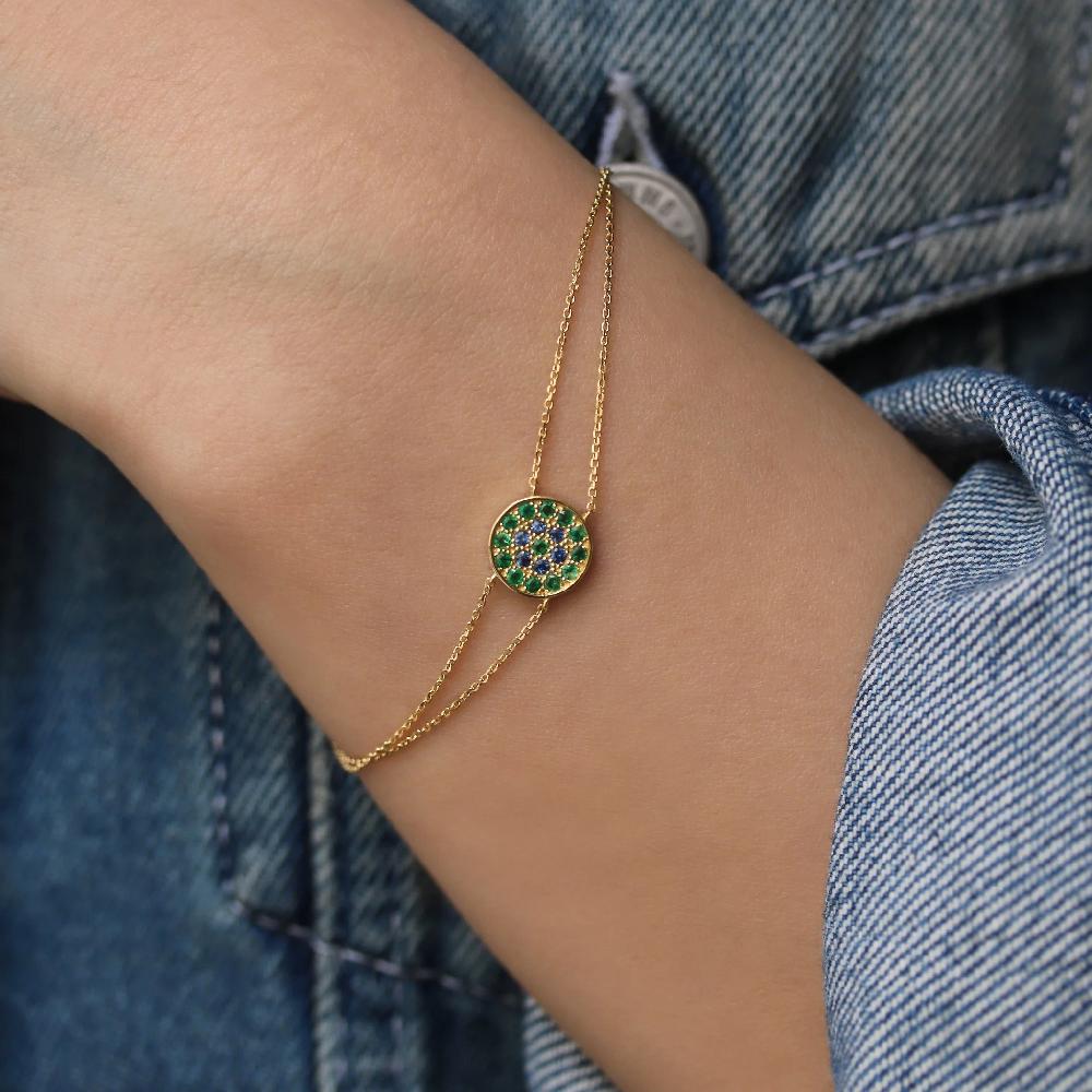 L'exception Bracelet Babystone 1 Vert Or Sophie D'Agon