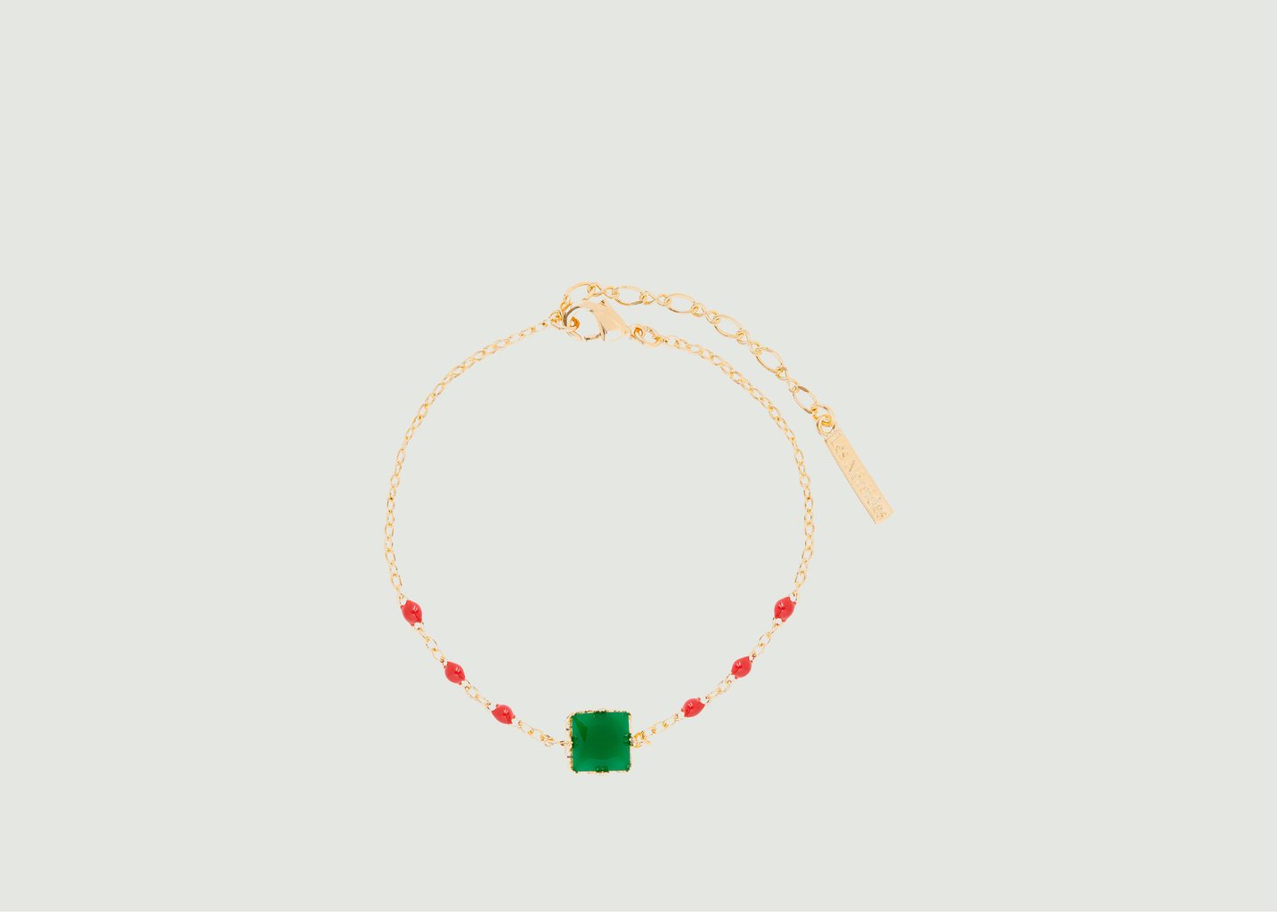 l'exception Bracelet chaîne avec pierre carrée Colorama Vert Les Néréides