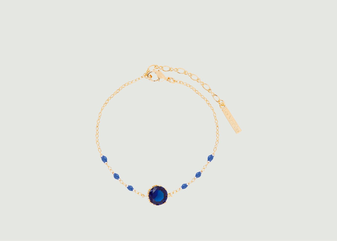 l'exception Bracelet chaîne avec pierre ronde Colorama Bleu Les Néréides