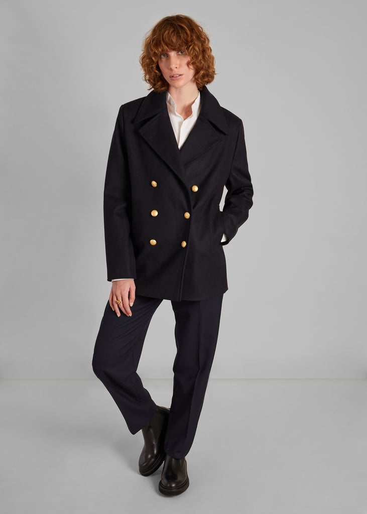 L'exception Caban En Laine Fabriqué En France Bleu Marine L'Exception Paris