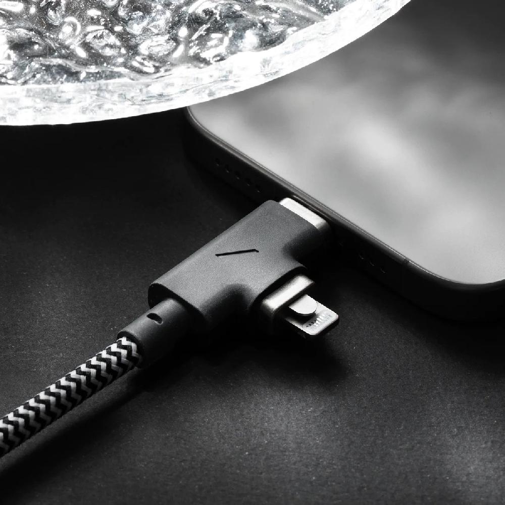 L'exception Cable Belt Duo Pro 240W (USB C To USB C & Lightning) Noir Native Union