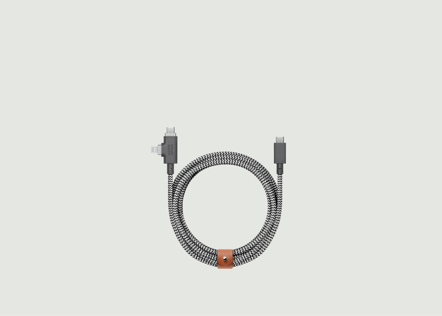 l'exception Cable Belt Duo Pro 240W (USB C to USB C & Lightning) Noir Native Union