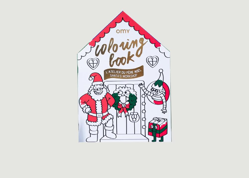 l'exception Cahier de coloriage L'atelier du Pere Noel Rouge Omy