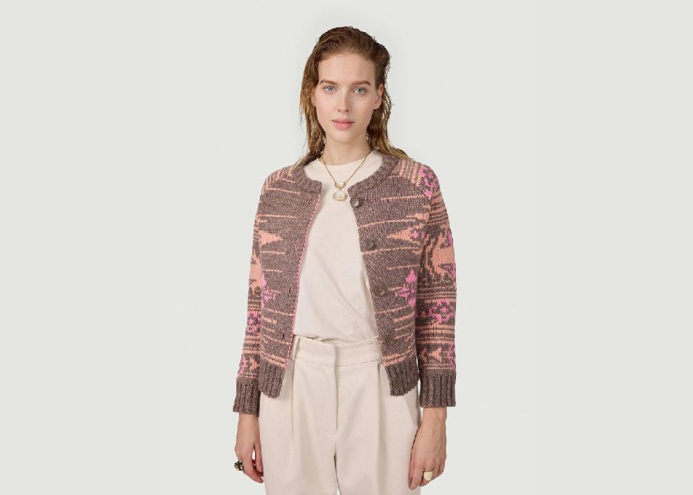 l'exception Cardigan Bristol En Maille Yellowstone Tabac Heimstone