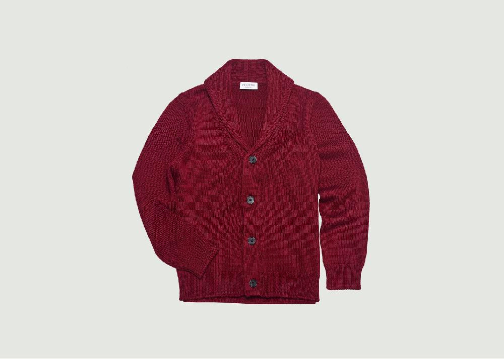 l'exception Cardigan Col Châle Mérinos Bordeaux L'Exception Paris