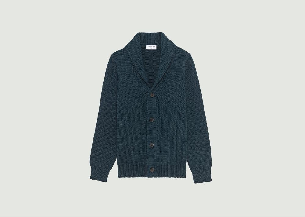 l'exception Cardigan Col Châle Mérinos Vert Sapin L'Exception Paris