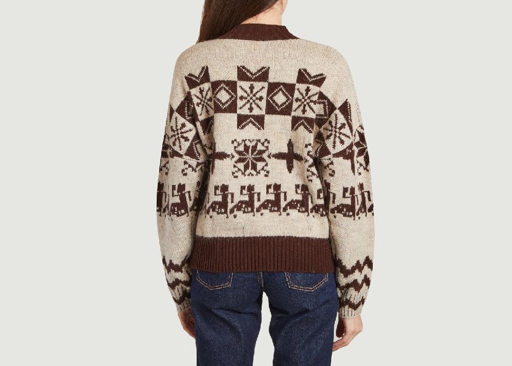 L'exception Cardigan Jacquard Nurva Beige Leon & Harper