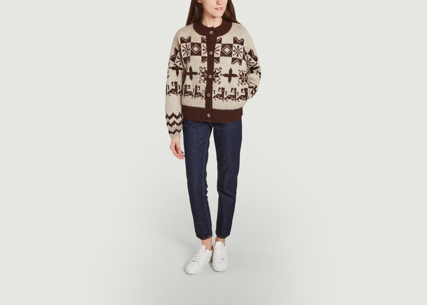 L'exception Cardigan Jacquard Nurva Beige Leon & Harper