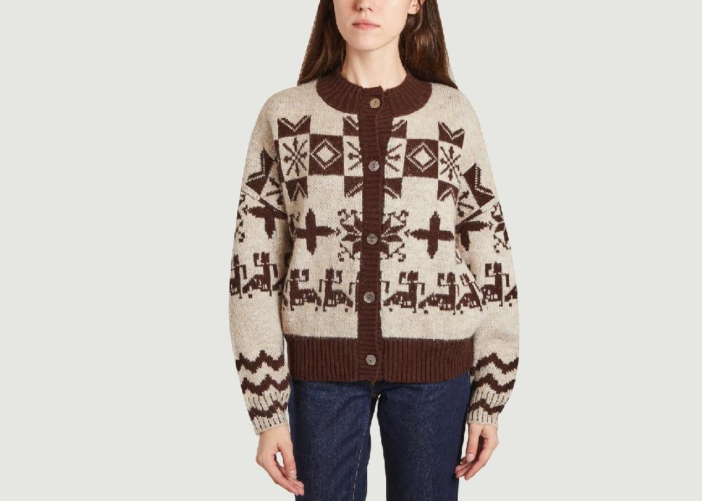 l'exception Cardigan jacquard Nurva Beige Leon & Harper