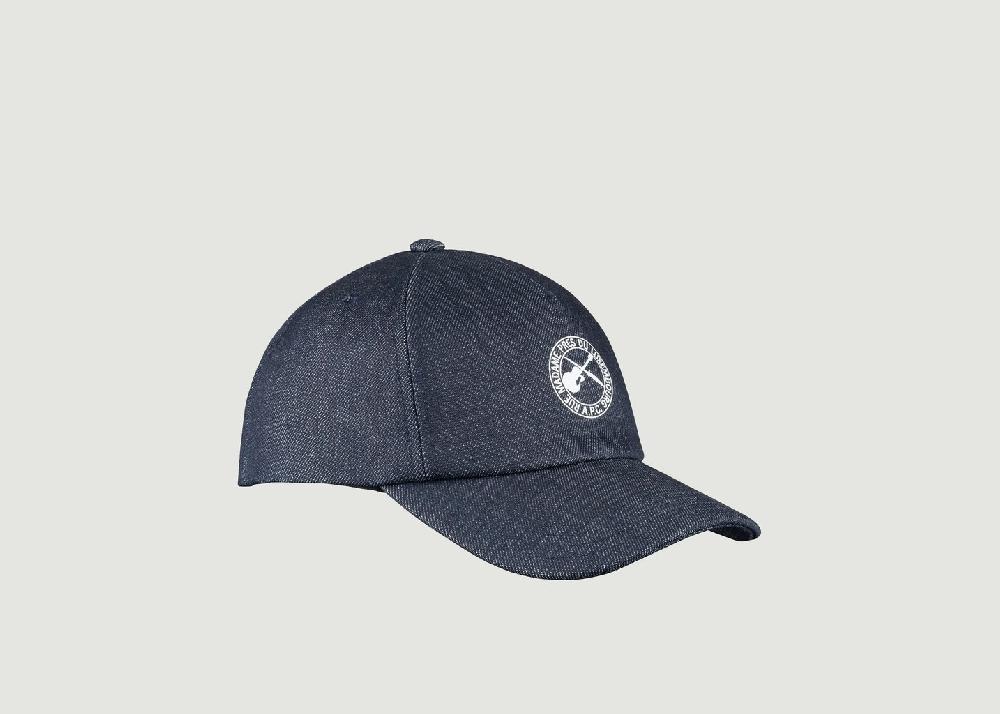 l'exception Casquette logotypée en denim Eden Indigo APC Paris