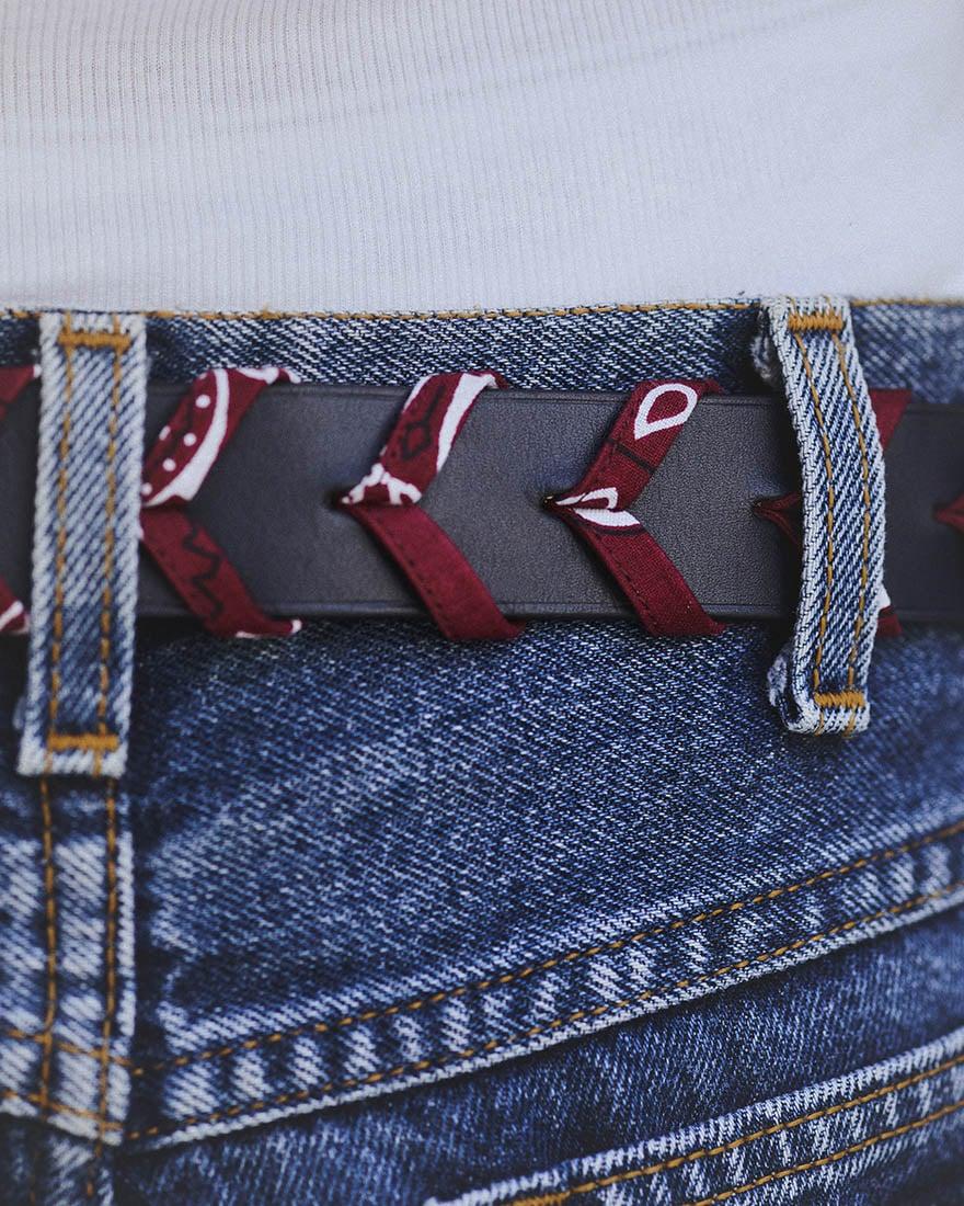 L'exception Ceinture Bandana Bleu Marine Ponctuations