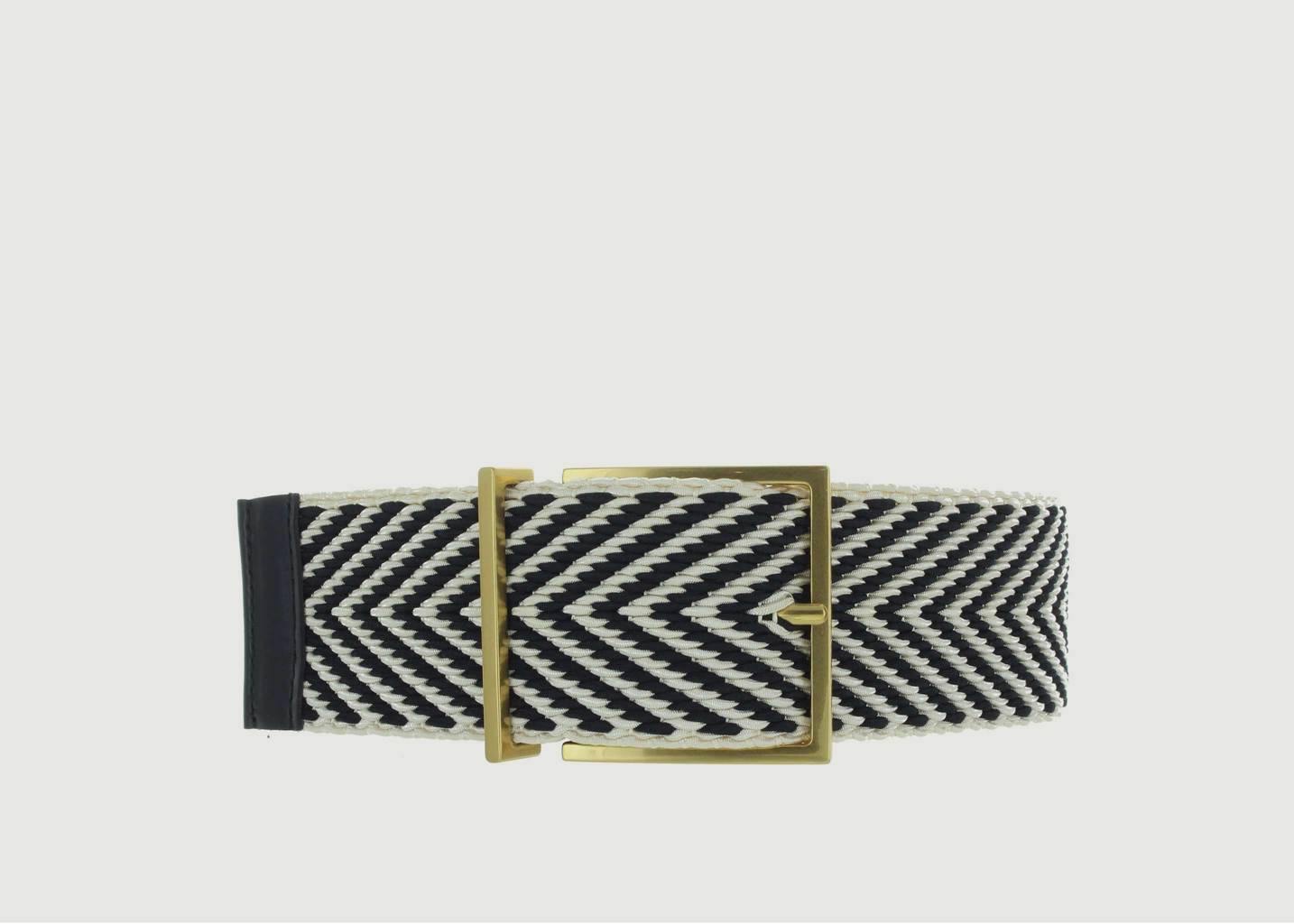 l'exception Ceinture corset à motif chevrons Noir Maison Boinet