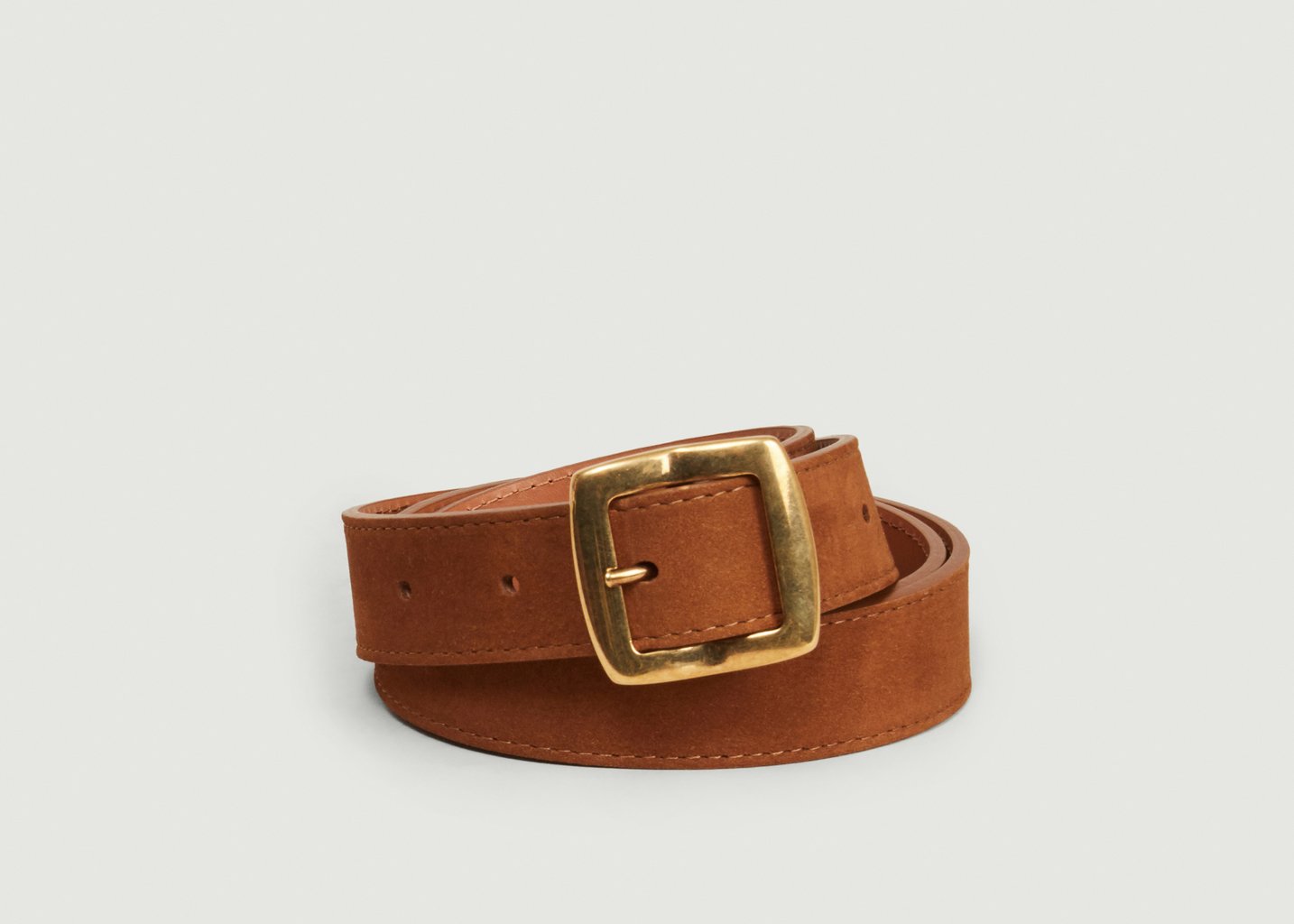 l'exception Ceinture Cuir nubuck 25 mm Havane Maison Boinet