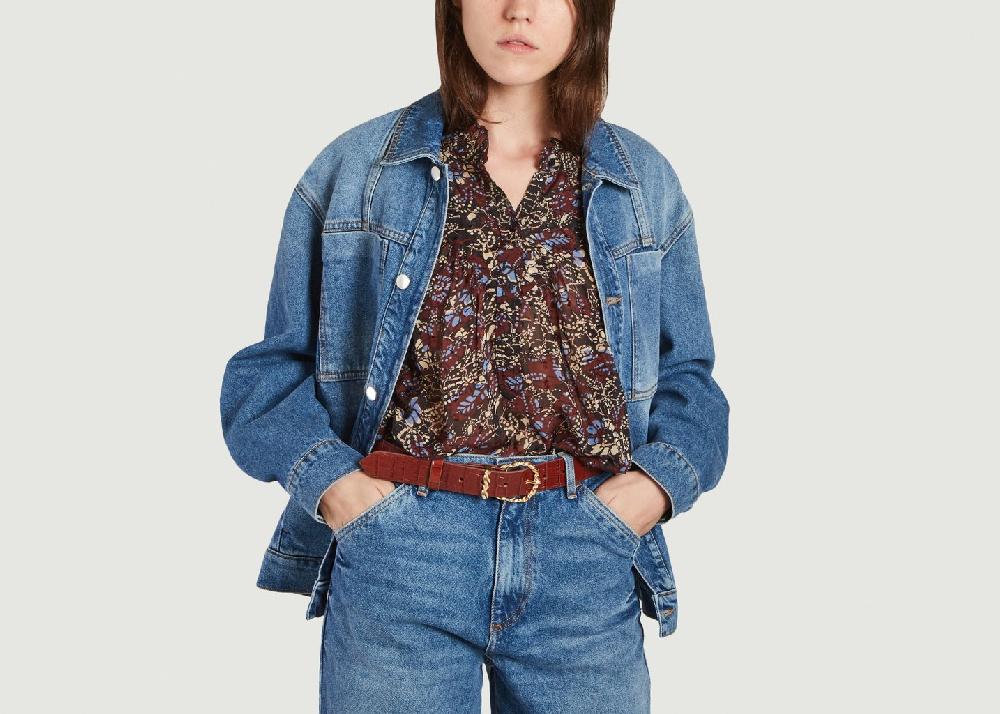 L'exception Ceinture En Cuir Façon Croco Cora Cognac Petite Mendigote Paris