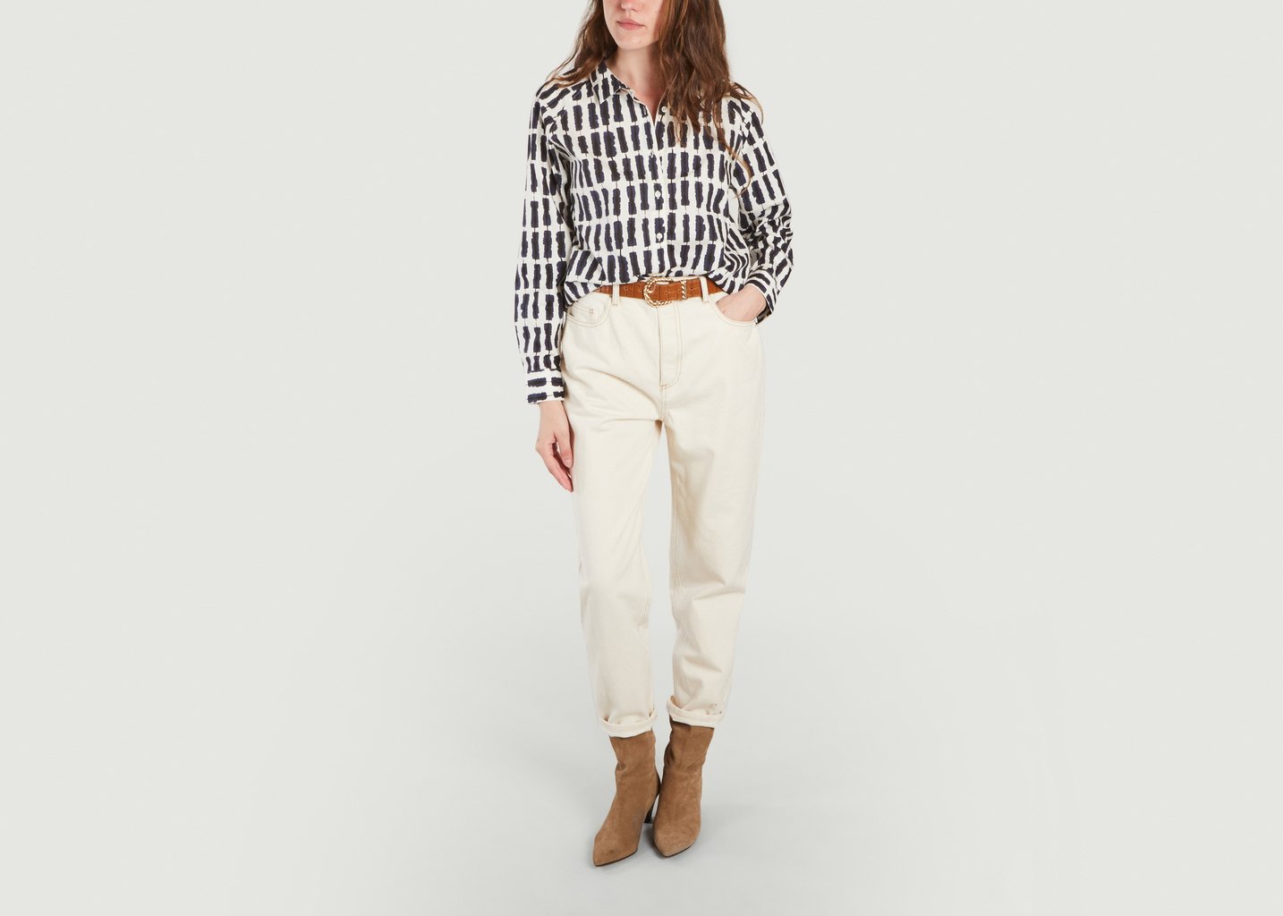L'exception Ceinture En Cuir Façon Croco Cora Cognac Petite Mendigote Paris