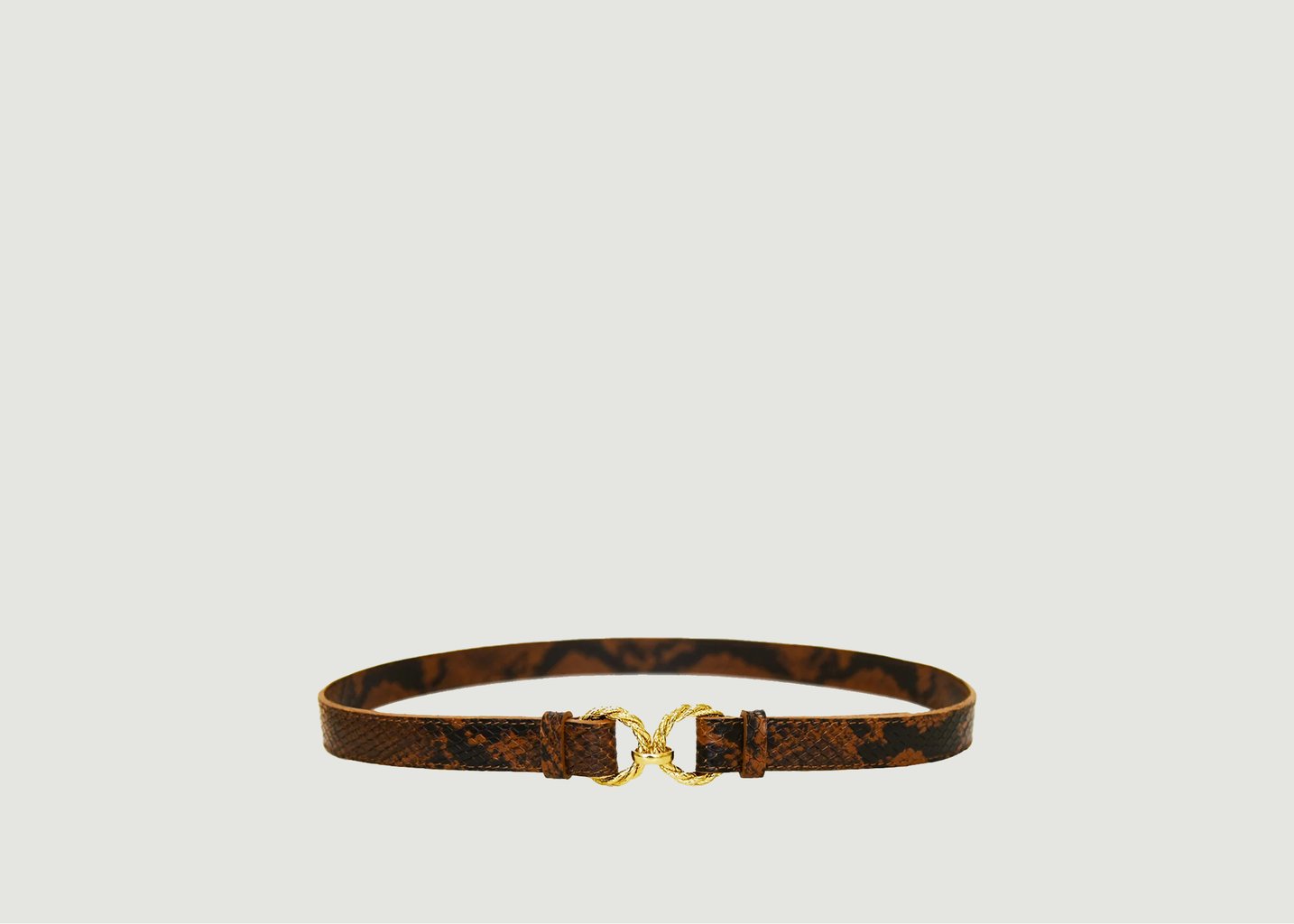 l'exception Ceinture en cuir façon python Aimée Marron Fauvette