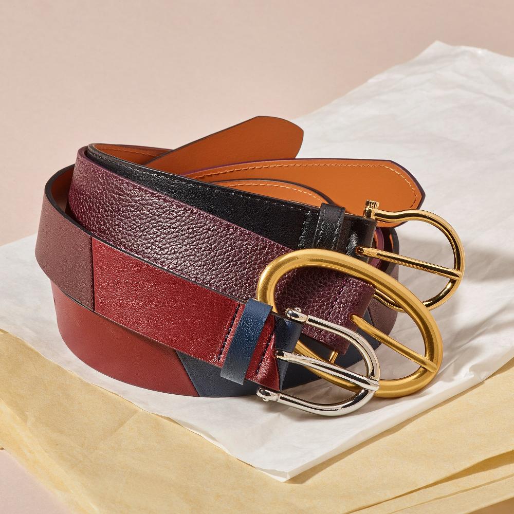 L'exception Ceinture En Cuir Grainé Prune L'Exception Paris