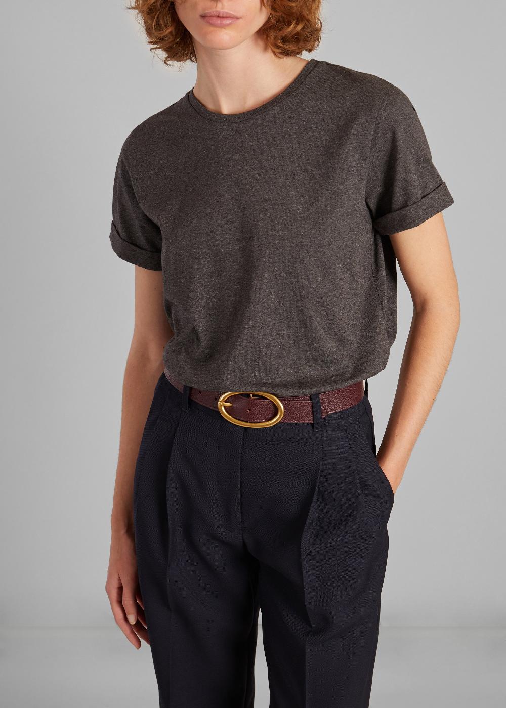 L'exception Ceinture En Cuir Grainé Prune L'Exception Paris