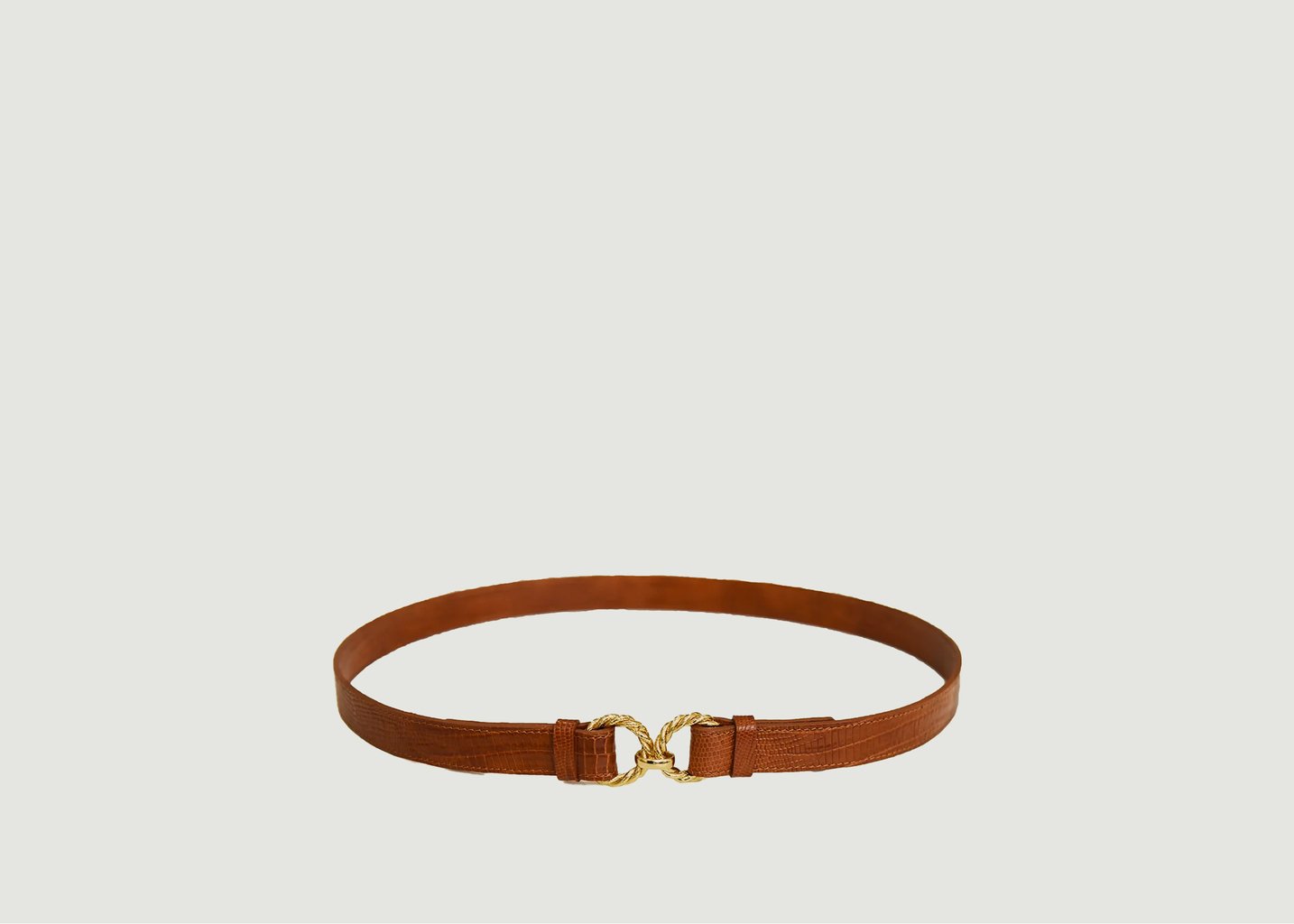 l'exception Ceinture en cuir lézard Aimée Camel Fauvette