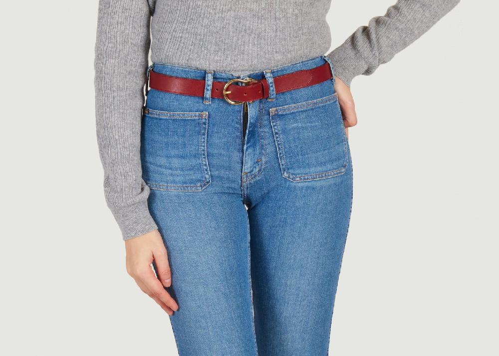 L'exception Ceinture En Cuir Nappa Bordeaux L'Exception Paris
